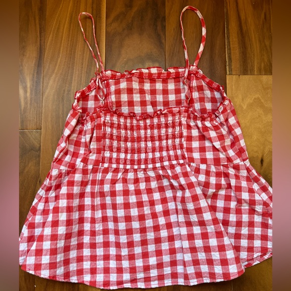 red gingham peplum tank top - Picture 2 of 3